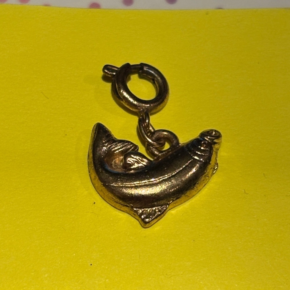 Gold Tone Fish Charm Pendant